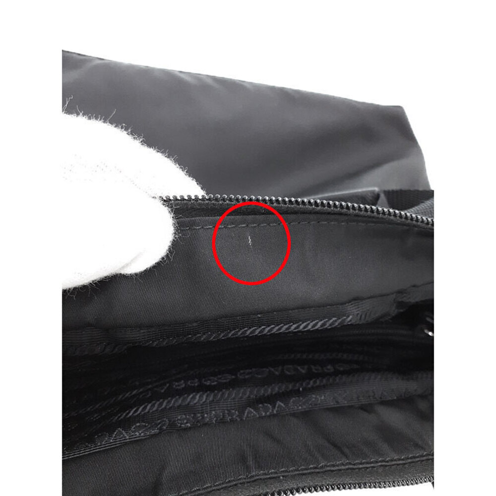 Prada Vela East West Shopper Tote Bag black nylon Shoulder bag Black - Picture 4 of 9
